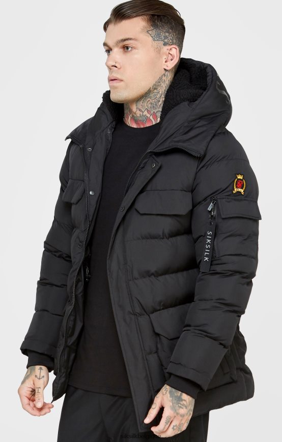 parka noire vêtements Hommes SikSilk AS2ZD480
