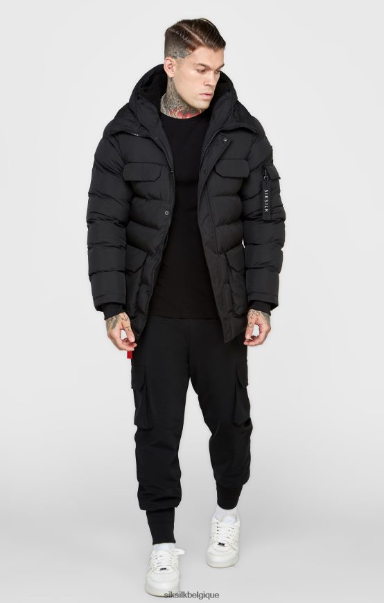 parka noire vêtements Hommes SikSilk AS2ZD480