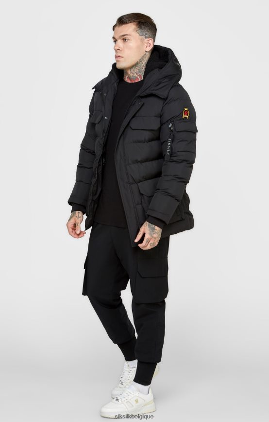 parka noire vêtements Hommes SikSilk AS2ZD480