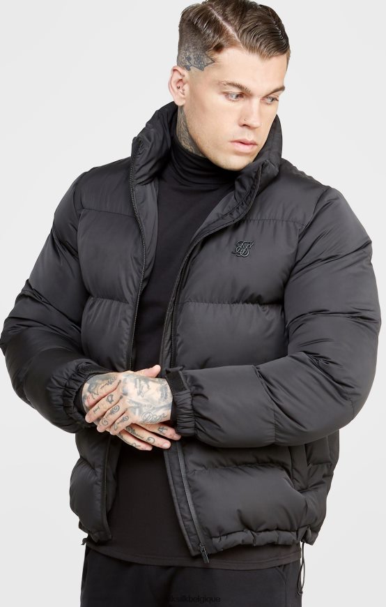 veste bulle noire à logo embossé vêtements Hommes SikSilk AS2ZD479