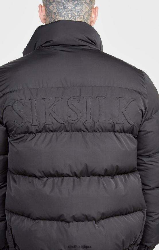 veste bulle noire à logo embossé vêtements Hommes SikSilk AS2ZD479