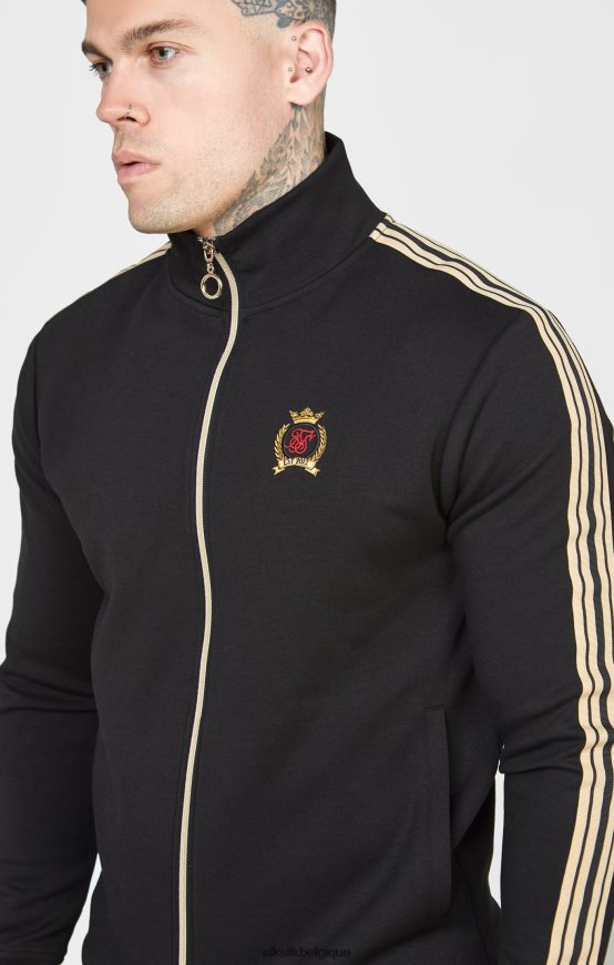 veste de survêtement noire à col cheminée vêtements Hommes SikSilk AS2ZD476