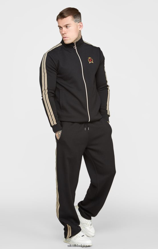 veste de survêtement noire à col cheminée vêtements Hommes SikSilk AS2ZD476