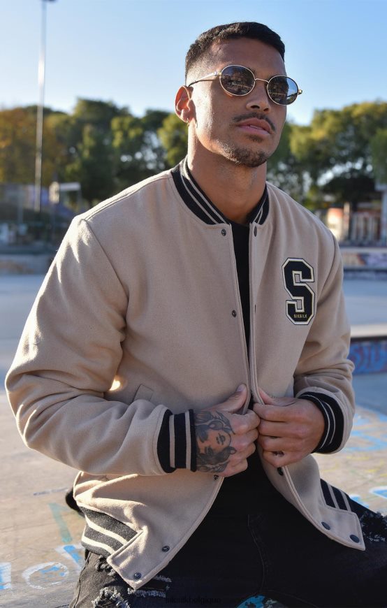 veste universitaire écru anniversaire vêtements Hommes SikSilk AS2ZD486