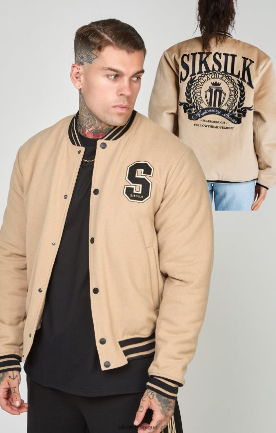 veste universitaire écru anniversaire vêtements Hommes SikSilk AS2ZD486
